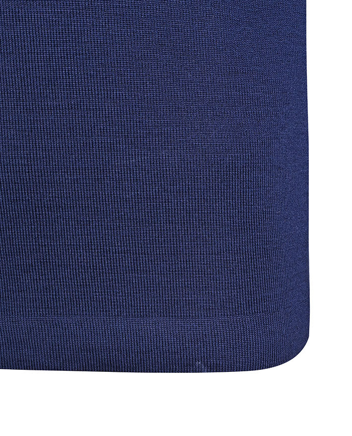 Poly / cotton jumper with crossover neck and striped neck