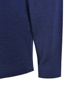 Poly / cotton jumper with crossover neck and striped neck