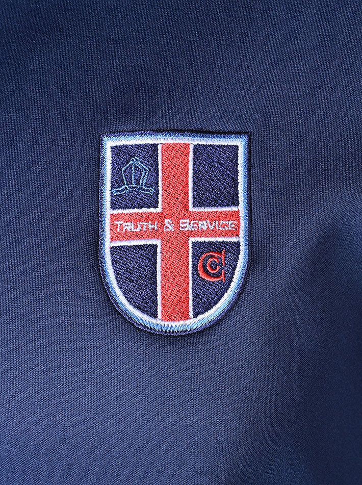 Qtr Zip top with contrast panels on sleeve with concealed zip