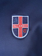 Qtr Zip top with contrast panels on sleeve with concealed zip