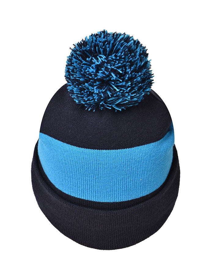 Circular Custom Jacquard Beanie with Pom Pom