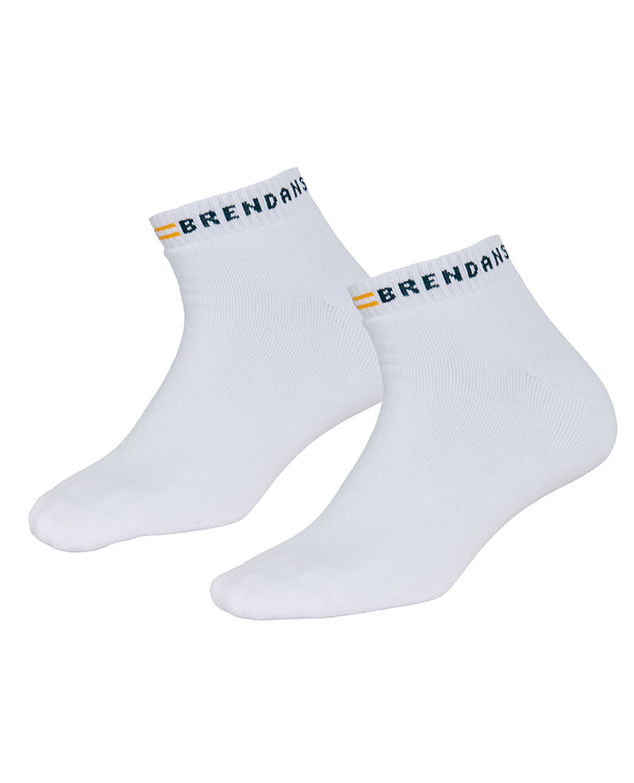 Cropped sports socks with stripe and school name - 2 pack