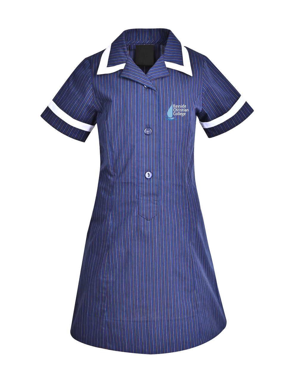 Summer dress with princess line and contrast trims