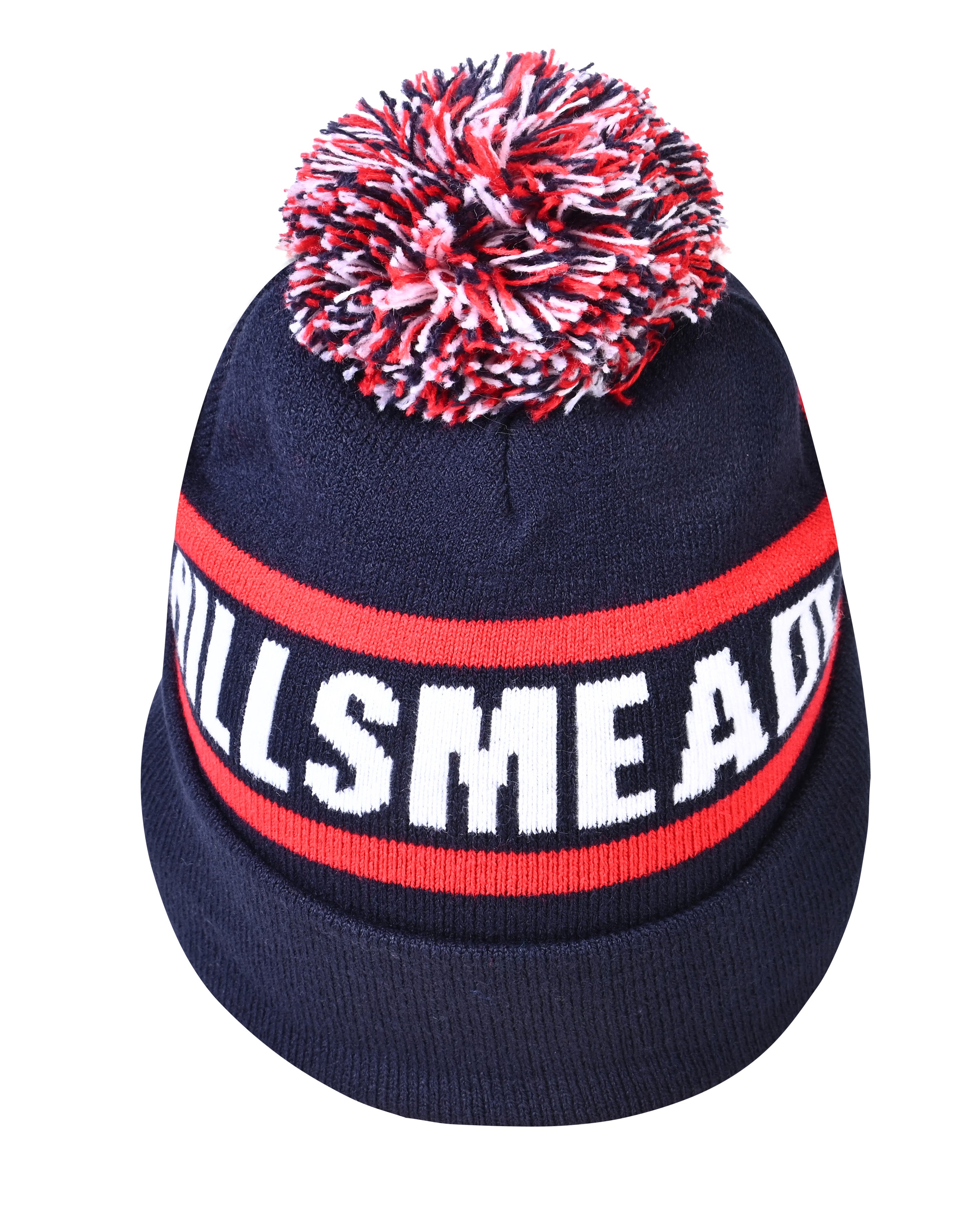Circular Custom Jacquard Beanie with Pom Pom