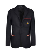 Unisex Flannel Blazer with Braid on All Pockets