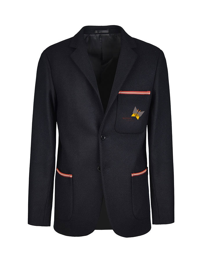 Unisex Flannel Blazer with Braid on All Pockets
