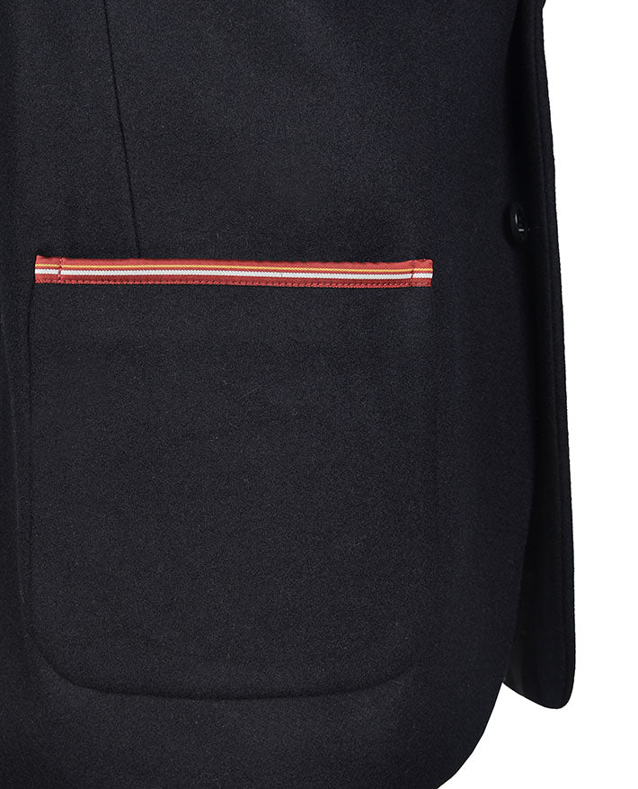Unisex Flannel Blazer with Braid on All Pockets