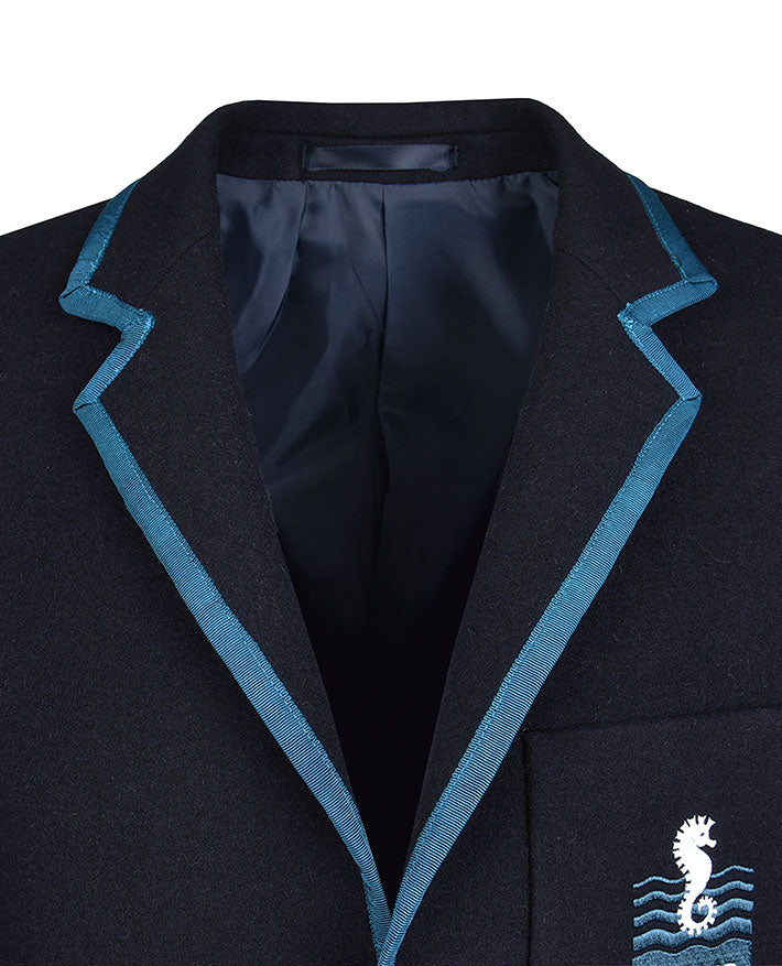 Unisex Flannel Blazer with Braid around Edge