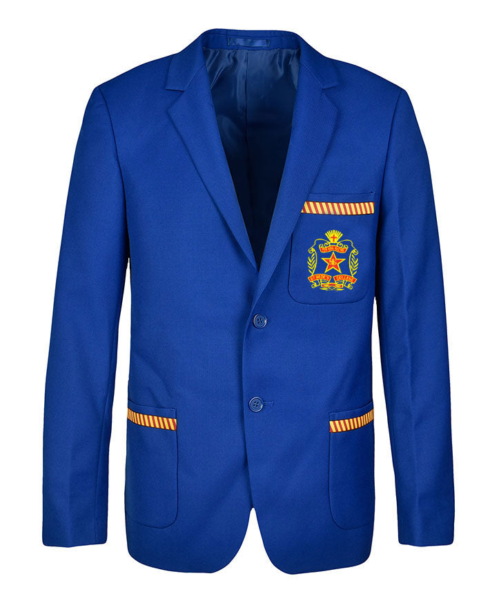 Unisex Twill Blazer with Back Vent & Braid on All Pockets