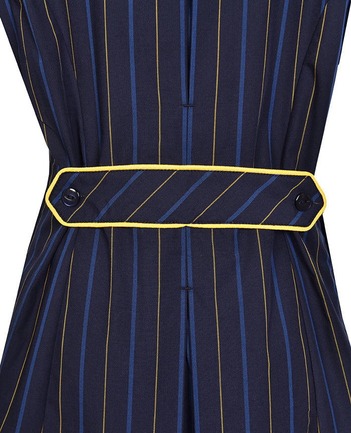 Summer Dress-Contrast Collar & Cuffs