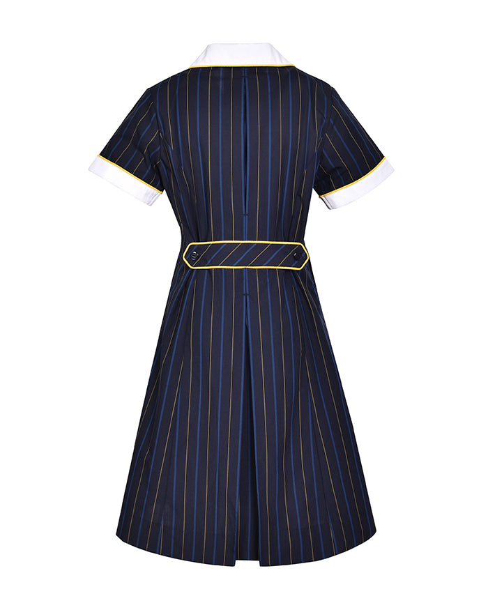 Summer Dress-Contrast Collar & Cuffs