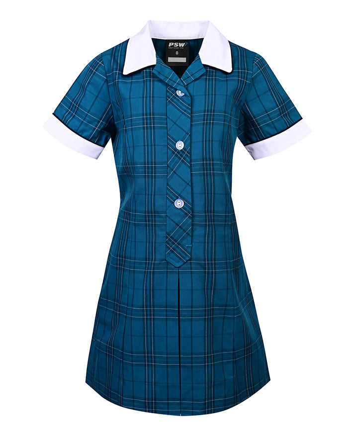 Summer Dress-Contrast Collar & Cuffs