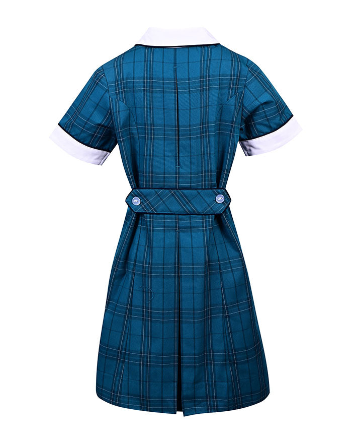 Summer Dress-Contrast Collar & Cuffs