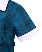 Summer Dress-Contrast Collar & Cuffs