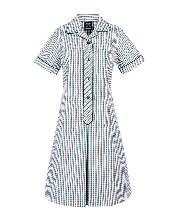 Summer Dress w self-cuff, collar and piping