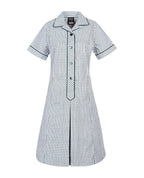 Summer Dress w self-cuff, collar and piping