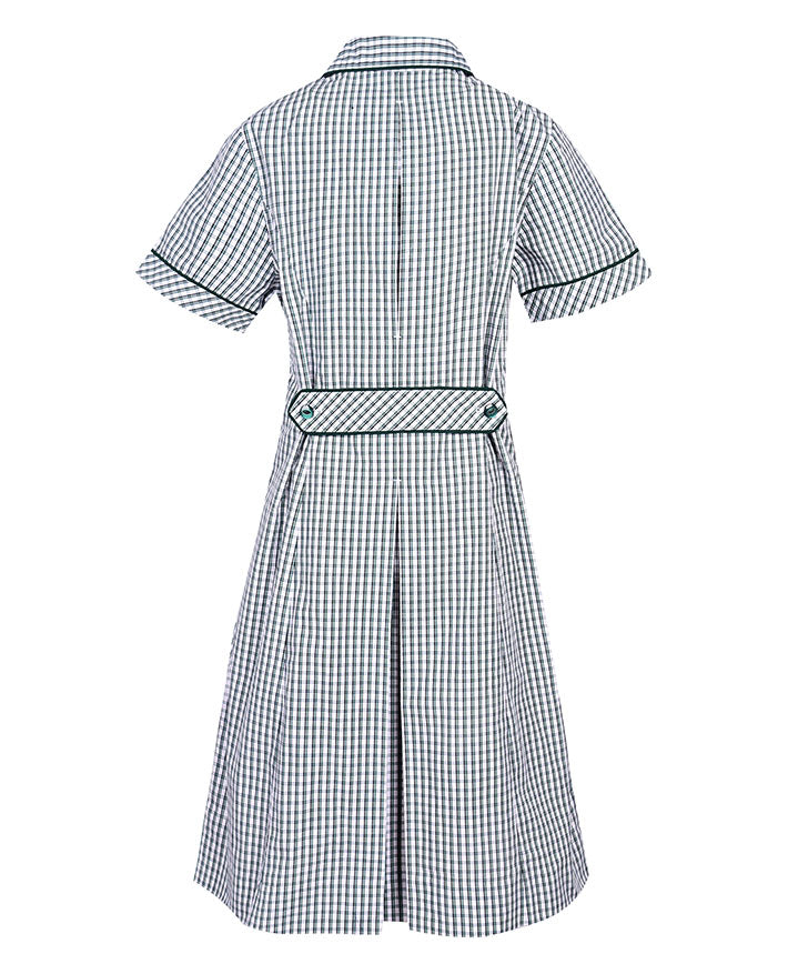 Summer Dress w self-cuff, collar and piping