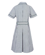 Summer Dress w self-cuff, collar and piping