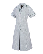 Summer Dress w self-cuff, collar and piping