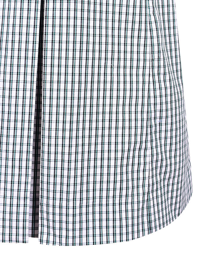 Summer Dress w self-cuff, collar and piping