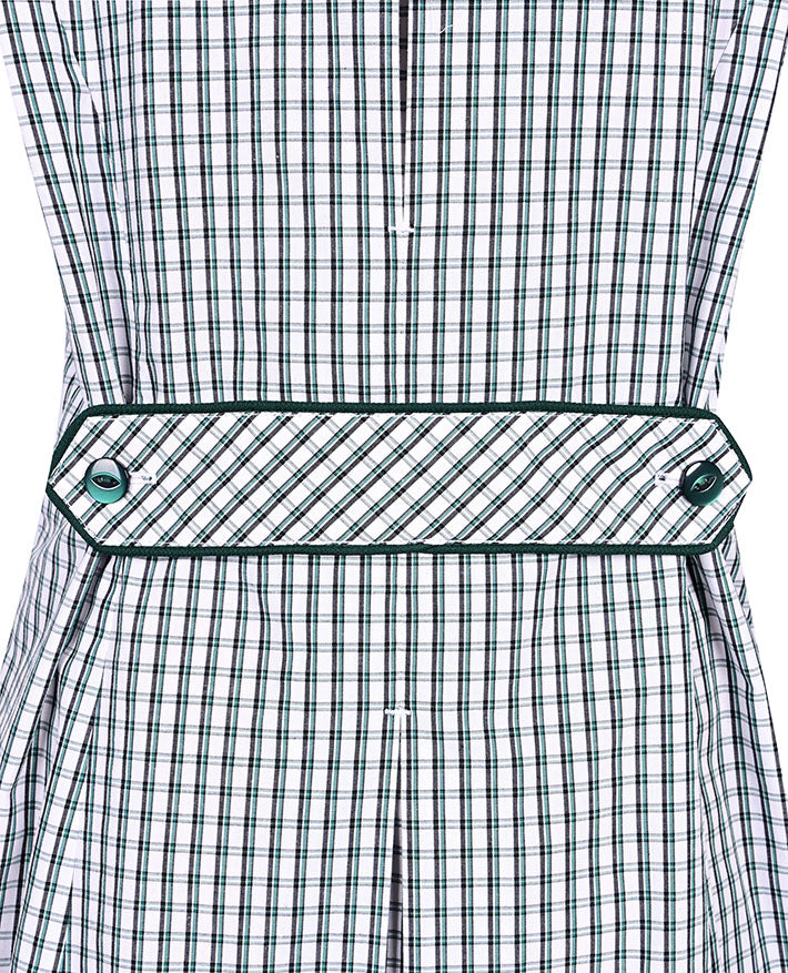 Summer Dress w self-cuff, collar and piping