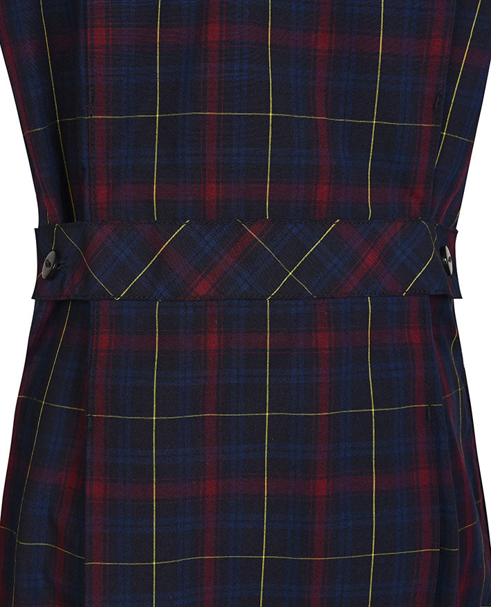 Summer Dress-Covered Placket with Contrast Collar&Cuffs