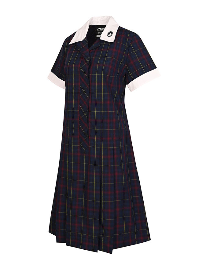 Summer Dress-Covered Placket with Contrast Collar&Cuffs