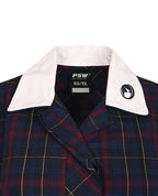 Summer Dress-Covered Placket with Contrast Collar&Cuffs