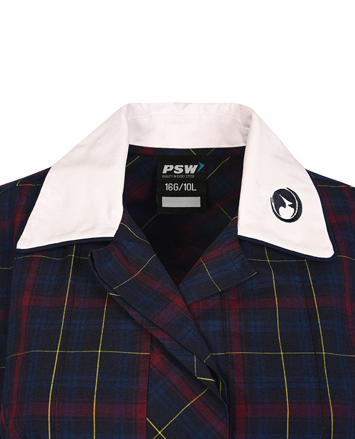 Summer Dress-Covered Placket with Contrast Collar&Cuffs