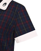 Summer Dress-Covered Placket with Contrast Collar&Cuffs