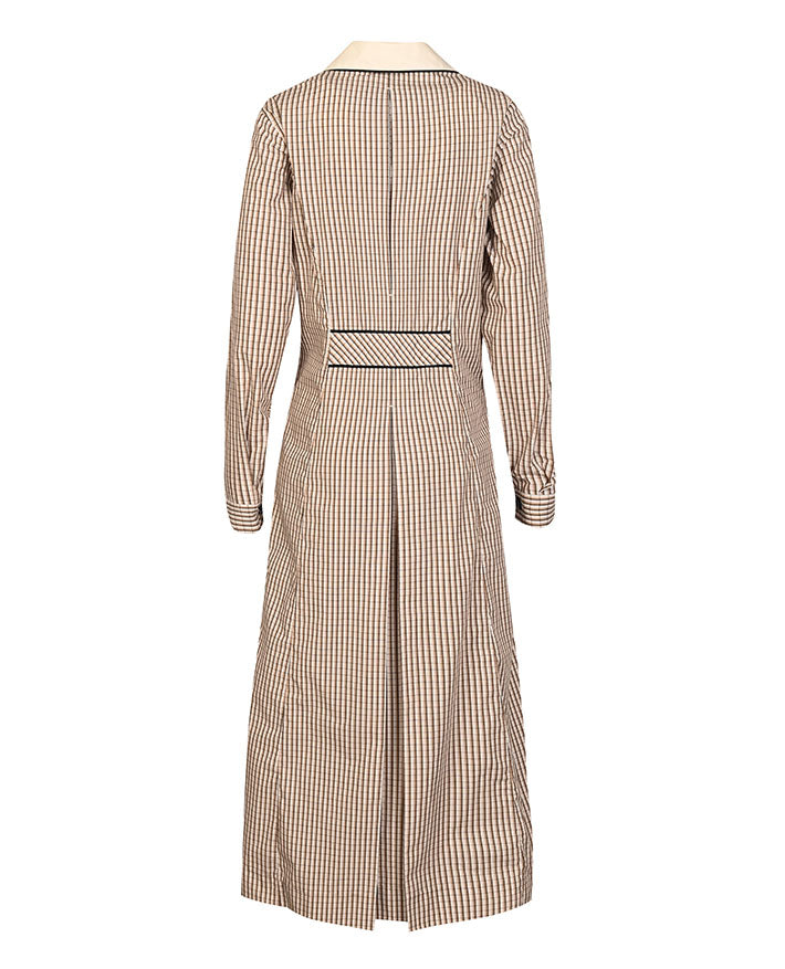 Long Length - princess line dress with Contrast Collar