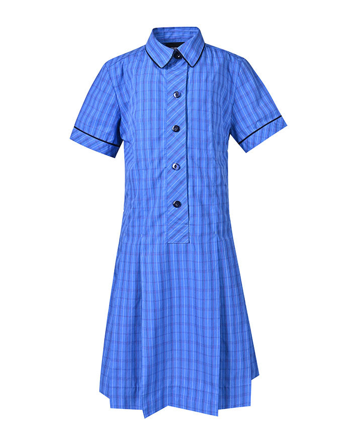 Summer dress with collar stand