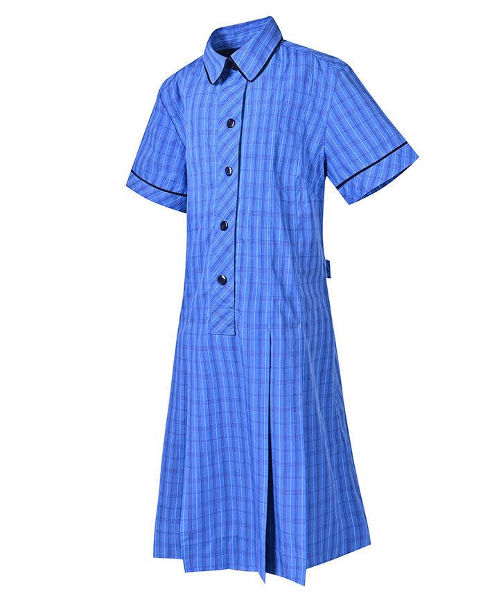 Summer dress with collar stand