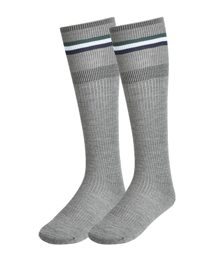 Wool Blend Knee Hi Socks with Stripes