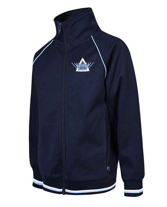 Tracksuit jacket with stripe rib and contrast piping