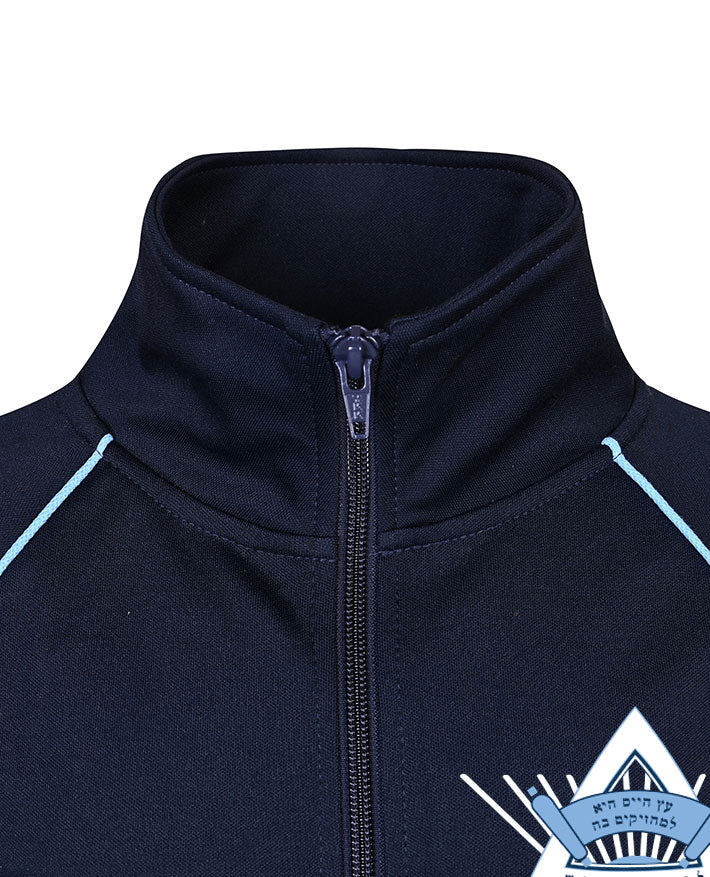 Tracksuit jacket with stripe rib and contrast piping