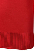 Poly cotton Jumper w Stripe neck & sleeve hem