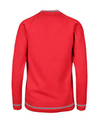 Poly cotton jumper with stripe neck & cuffs