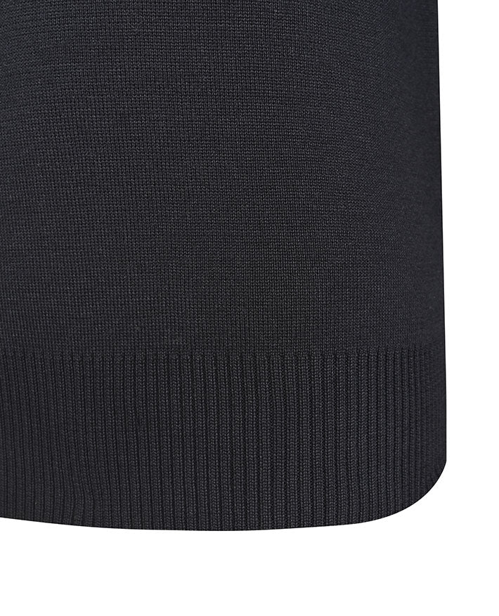 Poly Cotton Jumper with Stripe Bands for V-Neck Only