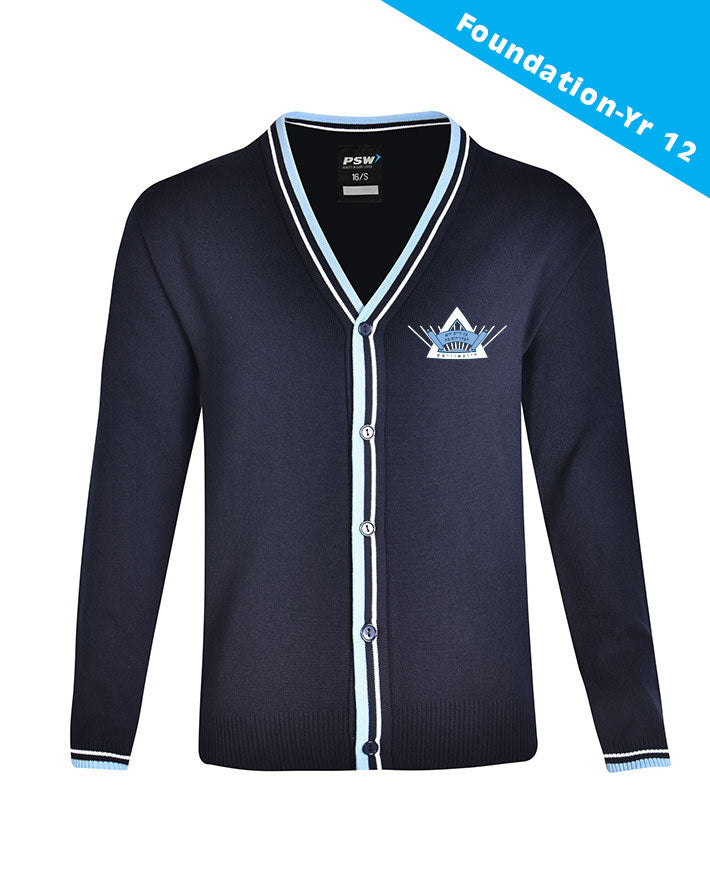 Poly Cotton Cardigan with Stripe Bands
