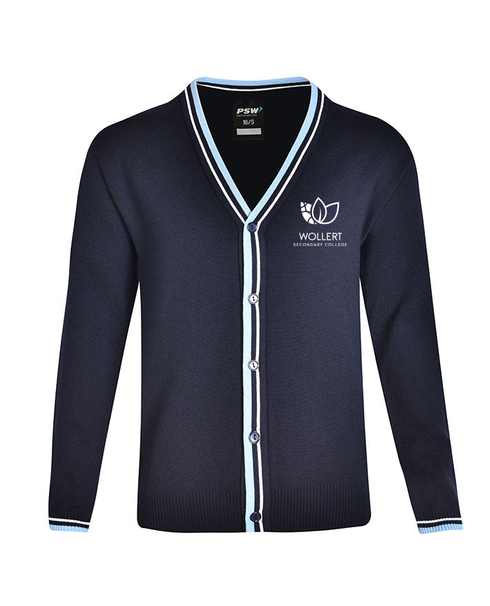 Poly Cotton Cardigan with Stripe Bands