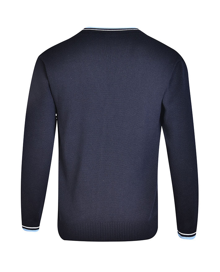 Poly Cotton Cardigan with Stripe Bands