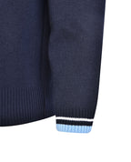 Poly Cotton Cardigan with Stripe Bands