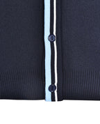 Poly Cotton Cardigan with Stripe Bands