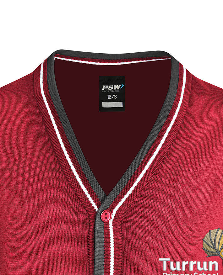 Poly Cotton Cardigan with Stripe Bands