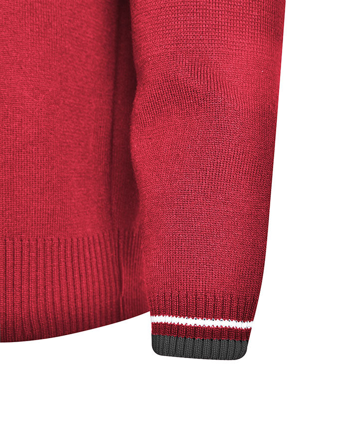 Poly Cotton Cardigan with Stripe Bands