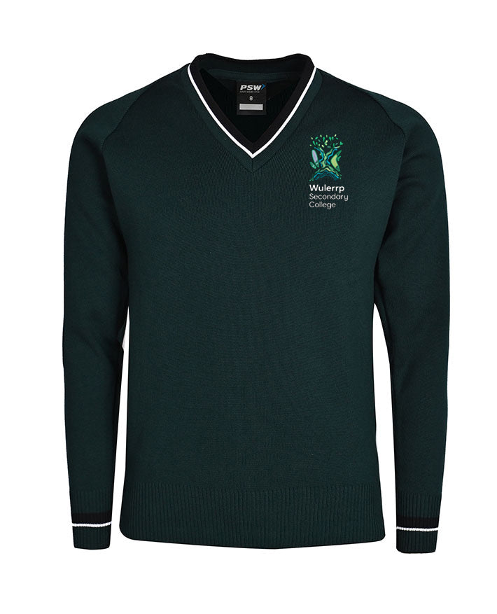 Poly cotton Jumper with Stripe Neck and Cuffs