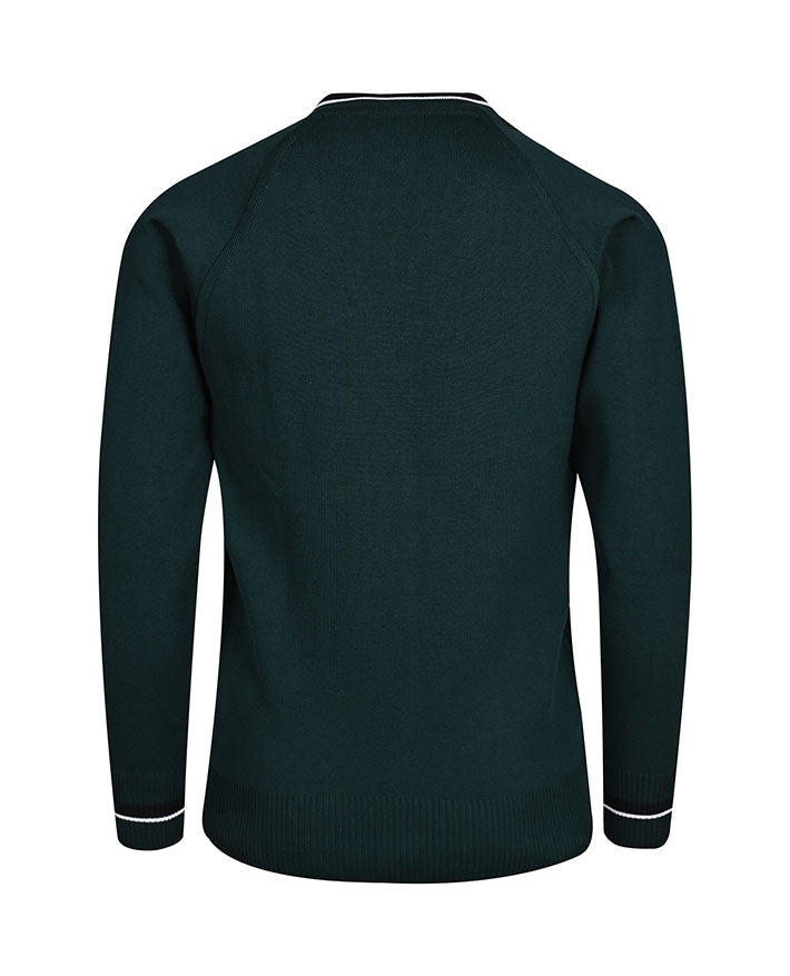 Poly cotton Jumper with Stripe Neck and Cuffs