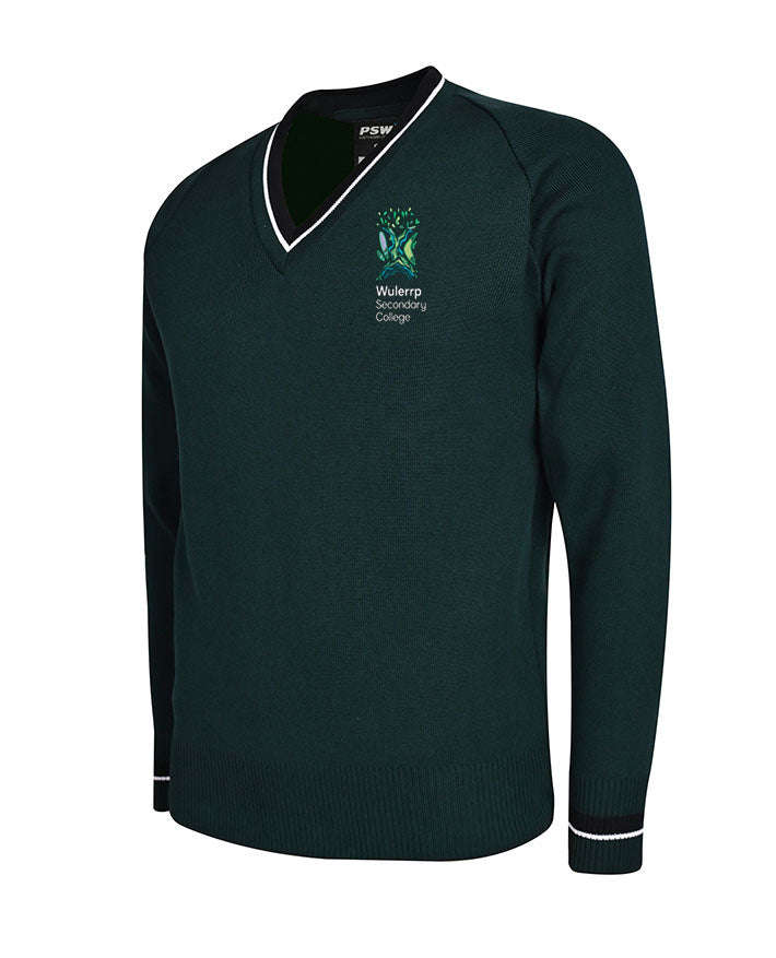 Poly cotton Jumper with Stripe Neck and Cuffs