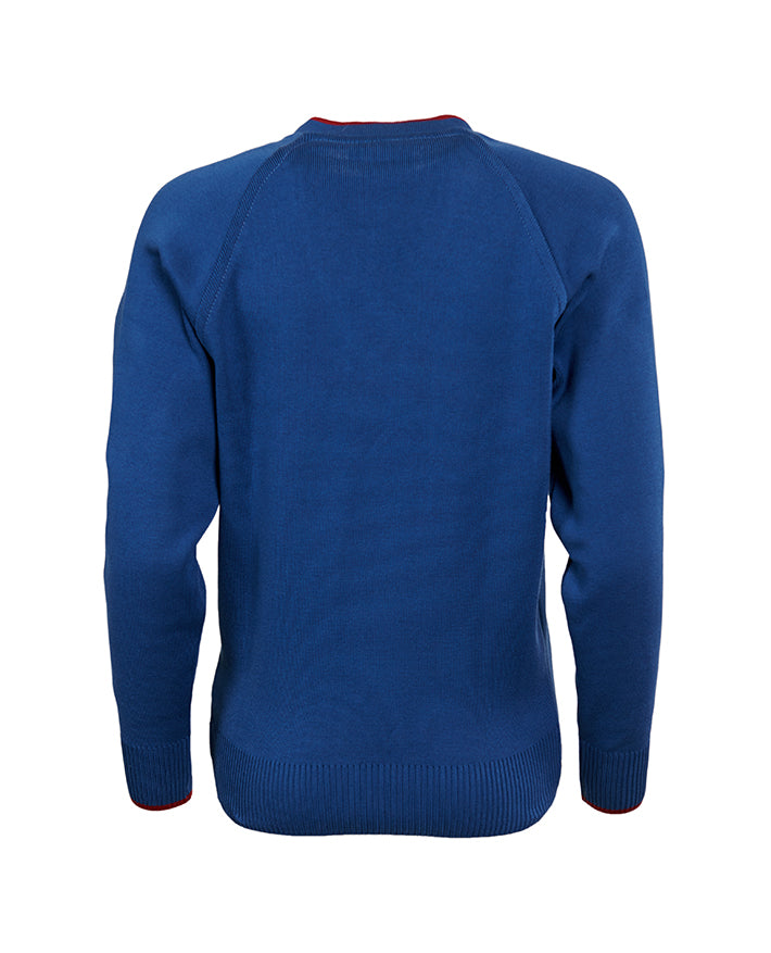 Poly/ Cotton Jumper with Tip Stripes on Neck & Cuffs